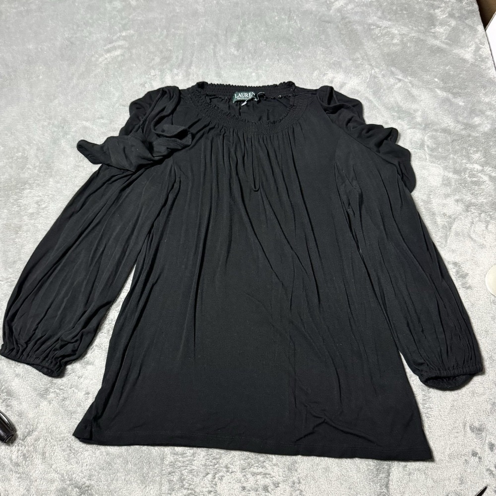 Lauren Ralph Lauren Open Shoulder Ruffle‎ Longsleeve Blouse Size XS